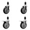Service Caster 5'' Black Poly Swivel 1-3/8'' Expanding Stem Caster Set 2 Total Lock Brakes, 4PK SCC-EXTTL20S514-PPUB-BLK-2-S-2-138 - alternate 1